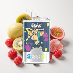 Kilbi-Marja-Passiooniguava-Vaarikas UWIN Crystal Twins 40000 Puffs Taaskasutatav Vape Kahe erineva maitsega 850mAh aku ja Type-C laadimisega