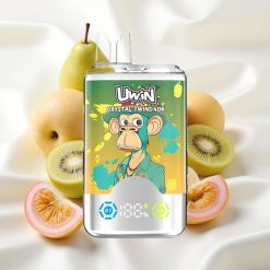 Kivi-Maraku-Sõstra Kaks Õuna UWIN Kristallkaksikud 40000 Sõõmuga 32ml Vedelik 850mAh Akuga Type-C Laadimine