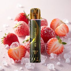 Maasika-Jää JNR Black&Golden 600+200 Puffs Ühekordne Vape 800 Puffs