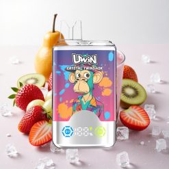 Maasika-Kiivi-Viigimäe jää UWIN Kristall Kaksikud 40000 Puffs Taastetav disain 850mAh aku